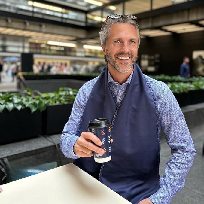 Reversible Adult Bibs for Women & Men - Adult Bib Scarf for Elderly - Dining Clothing Protectors - Washable Dining Scarf for Senior Citizens