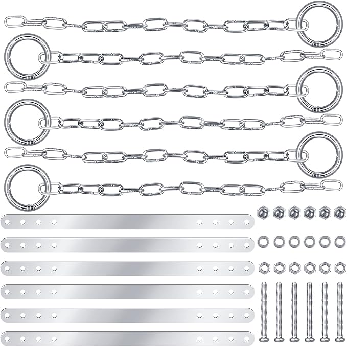 Hotop 6 Sets Ground Anchor Kit Recreation Swing Set Anchors Trampoline Stakes Tie Down Accessories for Outdoor Supplies