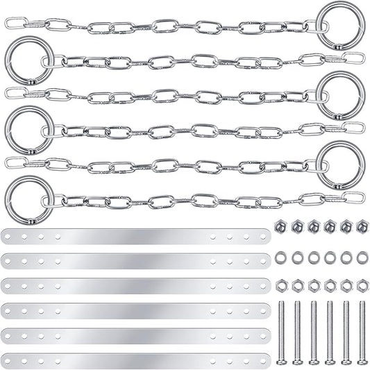 Hotop 6 Sets Ground Anchor Kit Recreation Swing Set Anchors Trampoline Stakes Tie Down Accessories for Outdoor Supplies