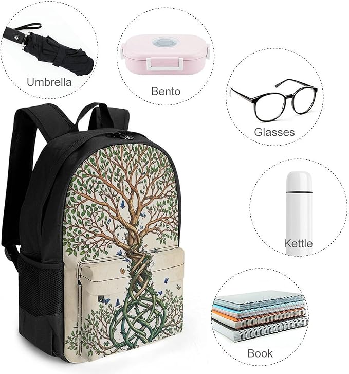 Supdreamc Backpack Anti-Theft Multipurpose Large Capacity Carry On Bag, Dna Tree Of Life Camping Outdoor Backpack With Side Pockets