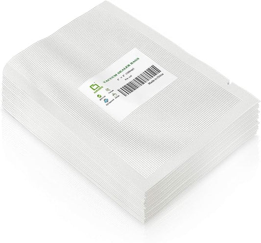 CANLENPK 15x20CM/6x8Inch Vacuum Sealer Bags, Food Storage Bag, Seal Meal Snack Fruit Nut, Boil Steam Heat Freeze Sous Vide Food Sealable Bags(100Bags)