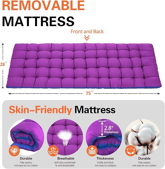 Camping Cot with Comfortable Mat 2 Pack Cots for Sleeping with Pad Heavy Duty Camping Bed Sleeping Cot with Carry Bag Folding Cots for Adults Home Office Nap Vocation Outdoor Indoor Easy to Set Up
