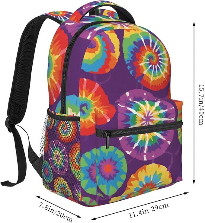 Backpack Polyester Multipurpose Anti-Theft Colorfu Tie Dye Art Shoulder Bag Big Capacity Gym Outdoor Hiking Backpack With Padded Straps