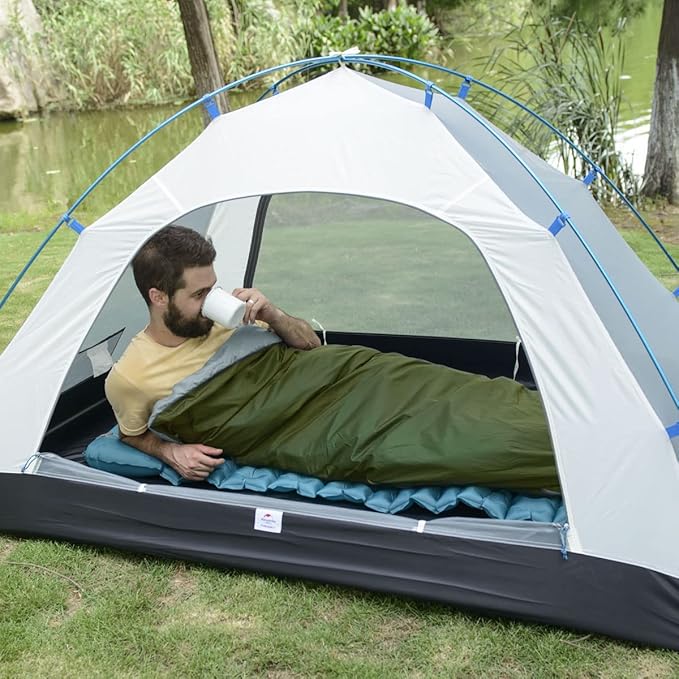 Naturehike Lightweight Compact Sleeping Bag, 59℉/32℉ Envelope Ultralight Backpacking Sleeping Bag Portable, Waterproof with Compression Sack for Cold&Warm, Camping, Traveling, Hiking
