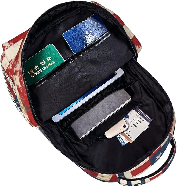 Shoulder Book Bags Polyester Multipurpose Anti-Theft USA 250th Anniversary Patriotic Independence Celebration Art Carry On Bag Large Capacity Travel Hiking Camping Rucksack