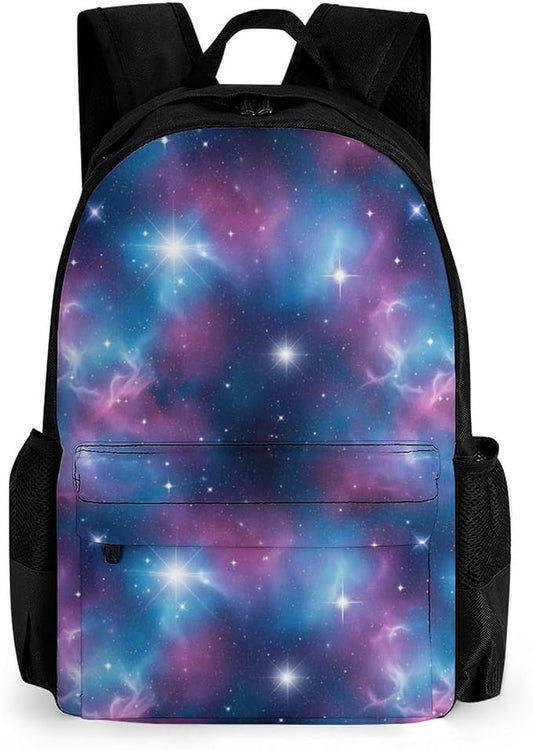 Sporty Travel Hiking Rucksack Gym Outdoor Bag Purple Blue Galaxy Daypack Backpack Men Women
