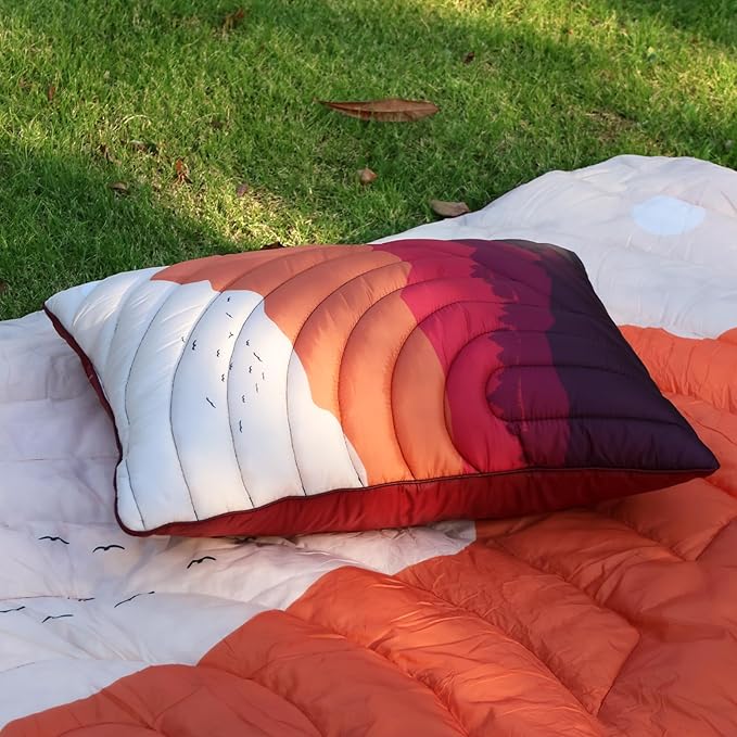 Camping Pillow,Supportive Compressible Travel Pillow Middle Size Lightweight Camp Pillow with Storage Bag for Camping,Hiking,Backpacking,Airplane