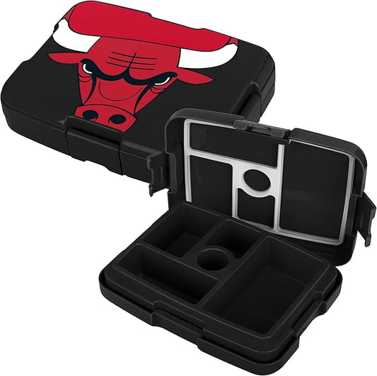FOCO NBA Unisex-Adult Officially Licensed 2-Tone Big Logo Team Color Basketball Leak Proof 5 Compartment Bento Lunch Box - Chicago Bulls