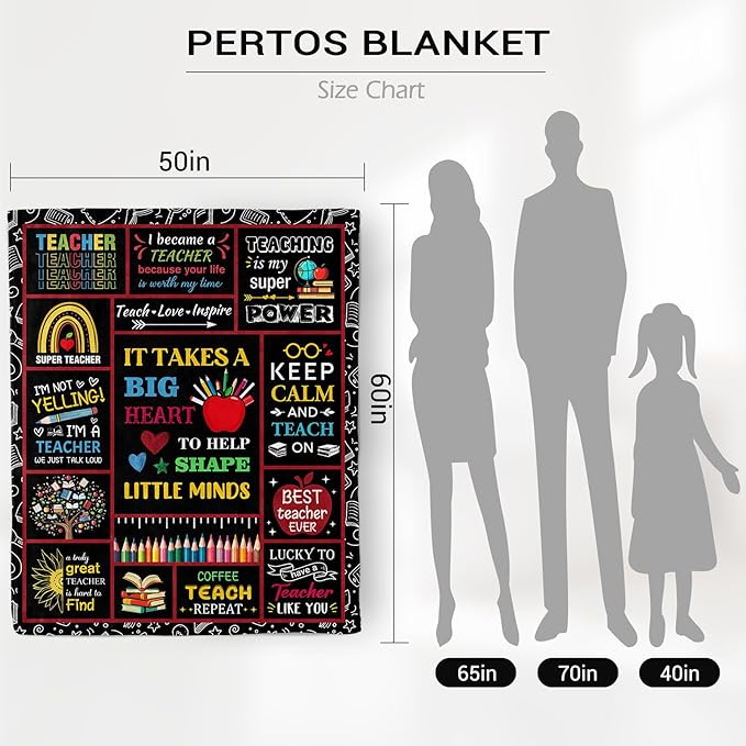 Teacher Appreciation Gifts, Teacher Gifts for Women Men, Soft Blanket for Teachers, Cozy Throw Blankets Birthday Christmas Teachers Day Gifts for Educators 60" X 50"