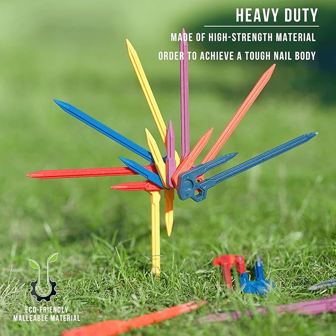 8 pcs Splicable 8 inch Outdoor Tent Stakes Heavy Duty Screw Style for Camping, Hiking, Ultimate Ground Stakes Ground Anchors Pegs