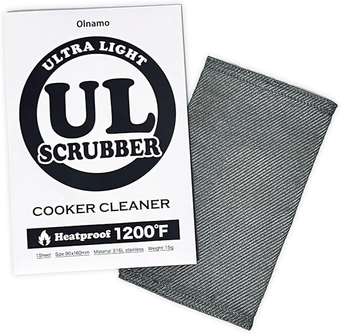 Ultralight 1/2oz Scrubber 316L Stainless Steel Cloth Heat Resistant 1200℉ Ultra-Durability Quick-Drying & Sterilization Backpacking Camp Hiking Trekking