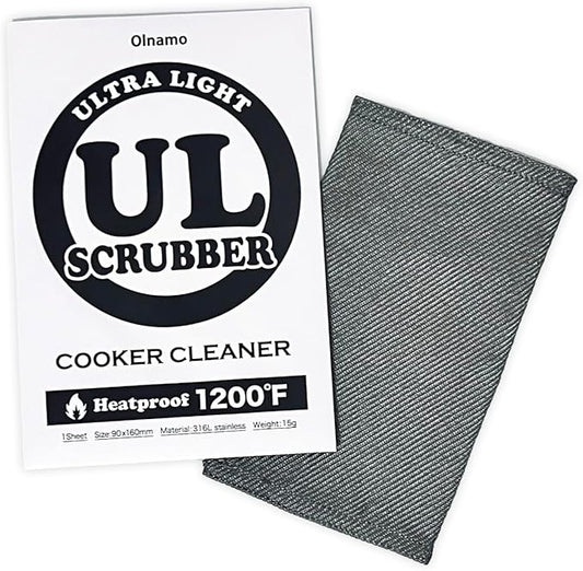 Ultralight 1/2oz Scrubber 316L Stainless Steel Cloth Heat Resistant 1200℉ Ultra-Durability Quick-Drying & Sterilization Backpacking Camp Hiking Trekking