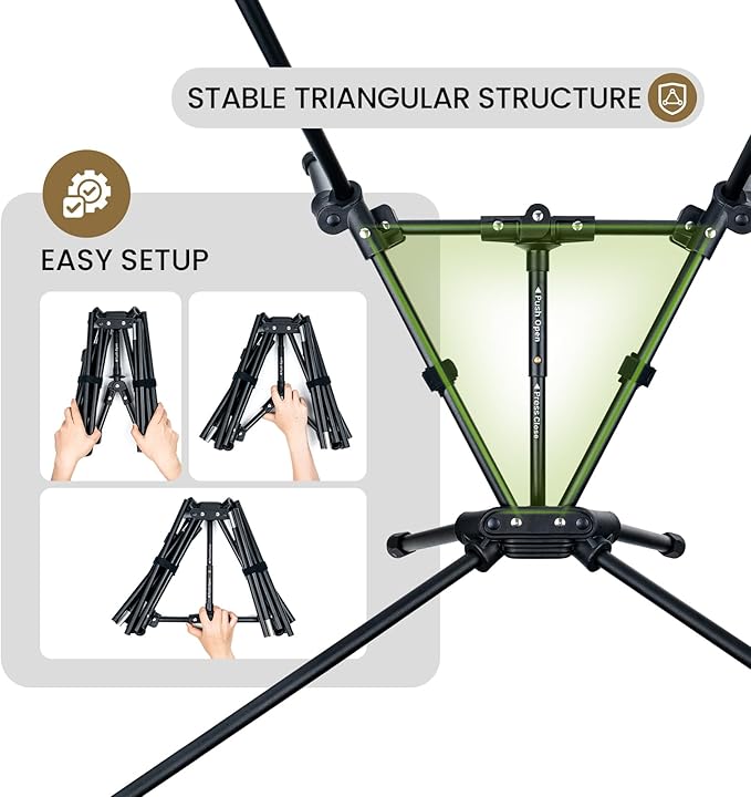 OneTigris Tigerblade High Back Camping Chair with Pillow Design, Comfortable Widened Seat Folding Chair