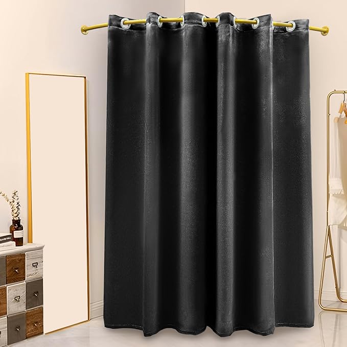 U-Dressing Room Privacy Protection Changing Room Divider - C-Shaped, Black, Big - Fitting Room Curtain for Boutique