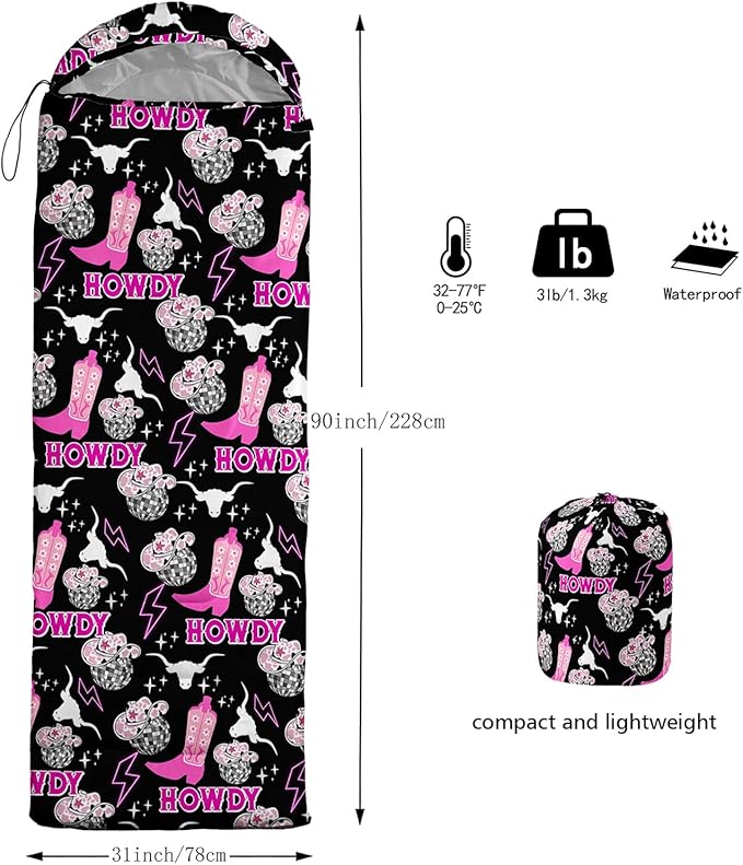 QOOMO Camping Sleeping Bags,3 Season Warm & Cool Weather,Lightweight,Waterproof Sleeping Bags for Adults & Kids,Traveling,and Outdoors,Camping Gear Equipment