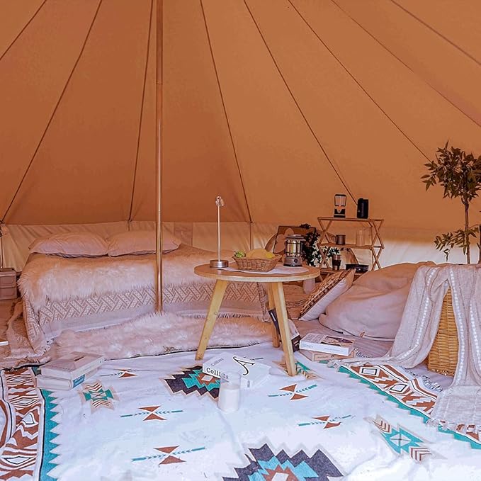 Trend Tents Standard Bell Tent – 200GSM Poly-Cotton Canvas, Stove Jack, Sewn-in Groundsheet, Galvanized Steel Poles, Waterproof & UV-Resistant, 3-Season, Available in 3M / 4M / 5M / 6M