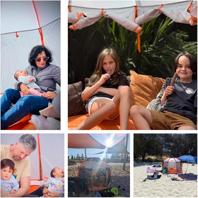 Pop up Sun Shade,Screen House,Instant Mosquito Bug Tent for Camping,Included Roll-up Wind Blinds,Easy Set Up Beach Tent Canopy with UPF 50+ Uv Protection for Kids, Family & Friends