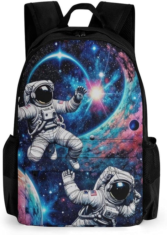 Supdreamc Rucksack Anti-Theft Multipurpose Big Capacity Carry On Bag, Astronaut Space Art Traveling Camping Backpack With Side Pockets