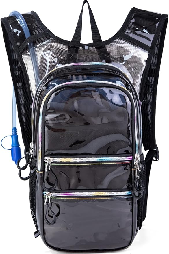 Hydration Backpack Pack with Cool Lights, 2L Water Bladder, Lightweight Bag for Running, Hiking, Bike, Climbing, Music Festival Essential, and Rave