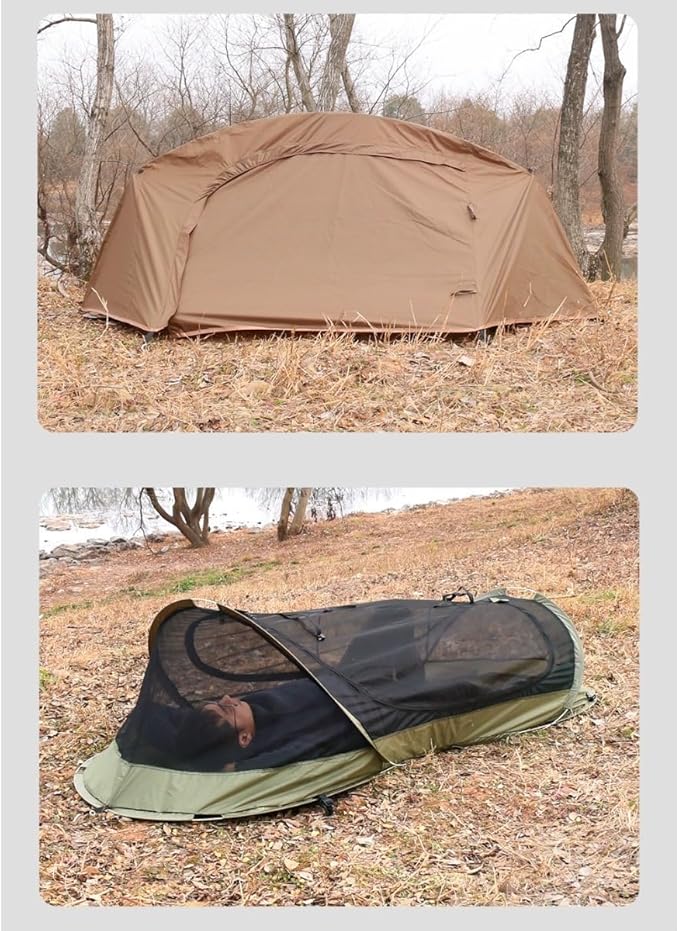 Waterproof Ultralight Backpacking bivy Tent | Freestanding 1-Person Tents for Camping/bivy/Hiking |，pop up Tent, Mosquito-Proof Outdoor Shelter