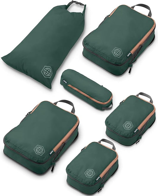 Compression Packing Cubes Set for Carryon Suitcases- Lightweight, Durable Clothes Organizer