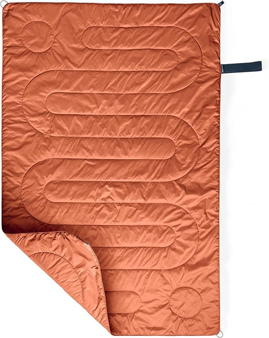 Huzi Infinity Travel - Packable Blanket - Puffy - for Travel Outdoor Picnic Trip Camping Beach - 57 x 38 (Terracotta)