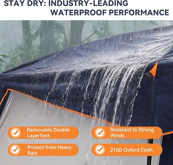 COBIZI 4-6-8-10 Person Camping Tent, Spacious Family Tents for Camping Ideal, Hiking, 3500mm Waterproof Double-Layer Windproof Tent for Hiking & Backpacking