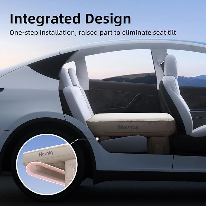 SUV Car Bed, TPU Air Foam Inflatable Backseat Mattress, Rearseat Camping CozyPad with Rechargeable Built-in Pump, Portable Blow Up Travel Sleeping Mattress for Rav4 CRV