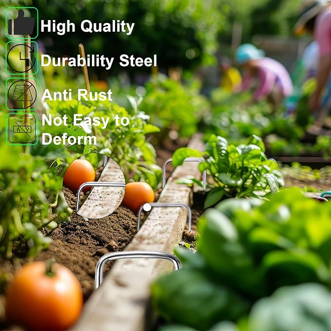 200 Pack Lawn Staples, Premium Garden Landscape Staples, Galvanized Heavy-Duty Gauge Stakes, U-Shaped Tent Stakes, Anti-Rust Fence Netting Pins Ground Spikes, Sod Pins