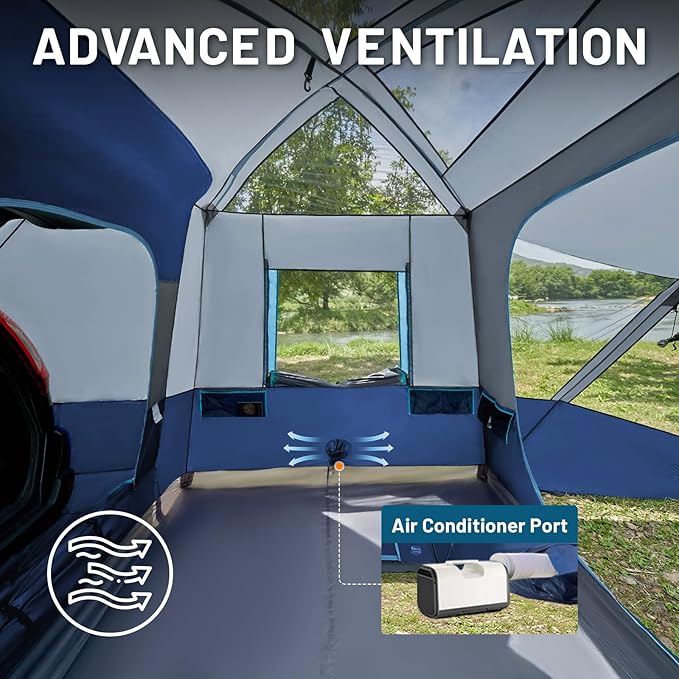 TIMBER RIDGE 5-9 Person SUV Tent with Screen Porch and Awning for Family Camping, Weather Resistant and Portable Van or Car Tent, Includes Rainfly and Storage Bag, 13' W X 10' L X 7.1' H