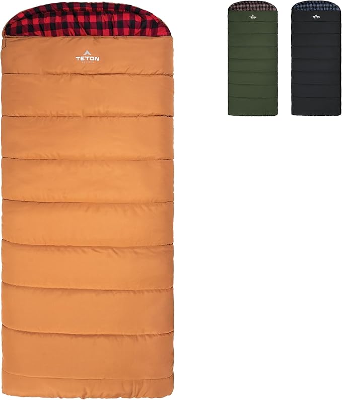 TETON Sports Deer Hunter -35F and 0F Degree Sleeping Bag. Warm and Comfortable Camping Sleeping Bags, Teton Tough Canvas Shell for Camping, Hunting, and Cold Weather