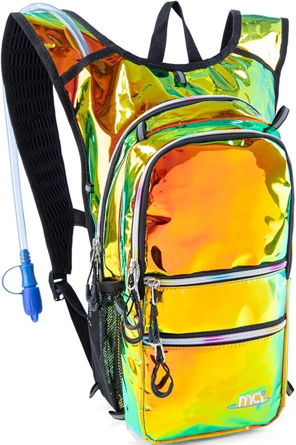 Hydration Backpack Pack with Cool Lights, 2L Water Bladder, Lightweight Bag for Running, Hiking, Bike, Climbing, Music Festival Essential, and Rave