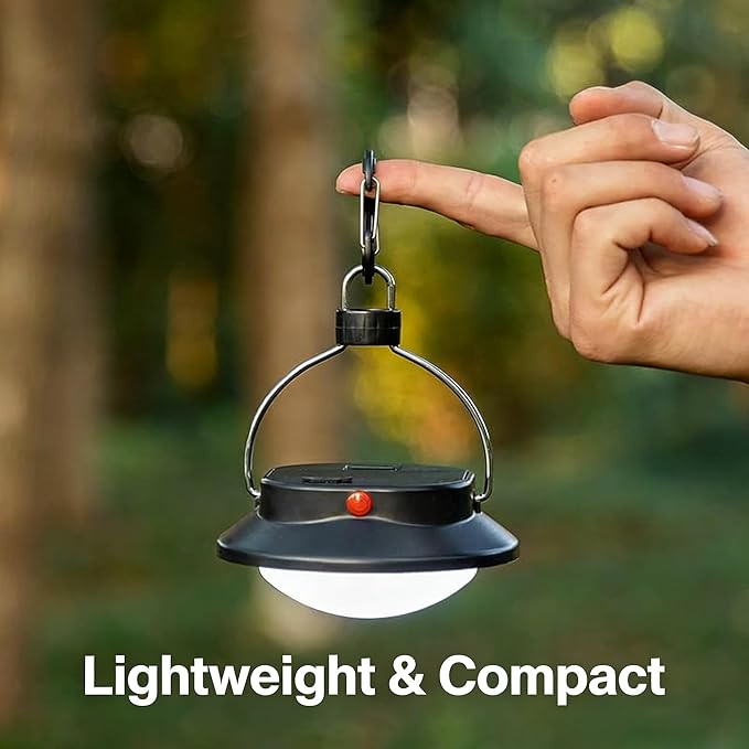 Portable LED Camping Lantern, Lightweight & Compact Tent Light for Camping, Hiking, Backpacking, Fishing & Emergency Use, 3 Brightness Modes, Battery Powered, Perfect for Power Outages & Hurricane