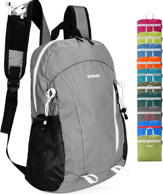 15L Water-resistant Hiking Daypack, Small Backpack Travel Outdoor, Lightweight Day Pack with Tool Loops