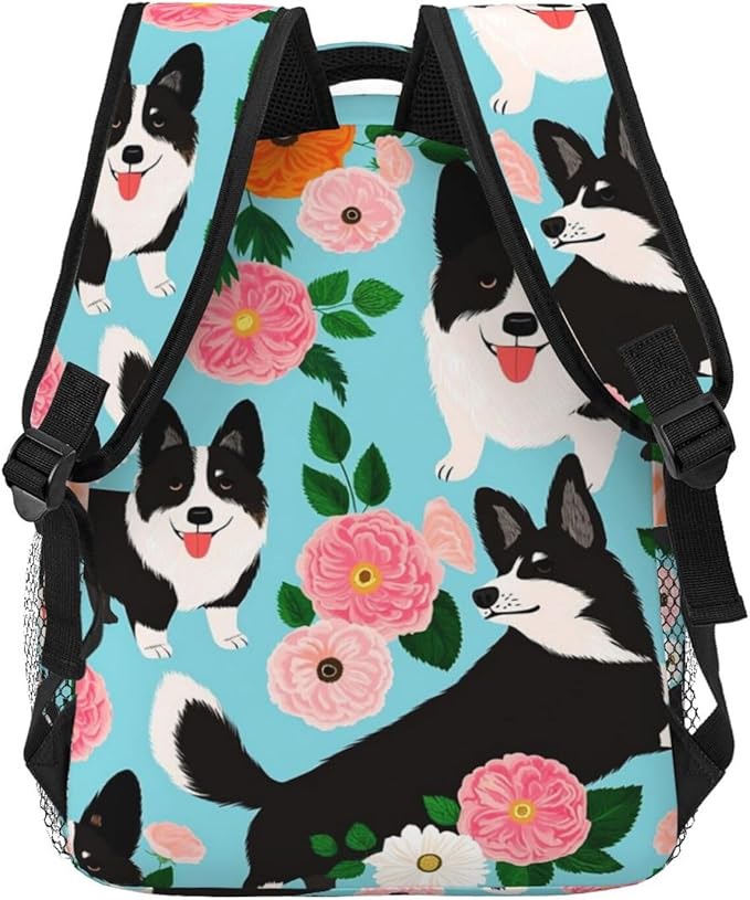 Rucksacks Multipurpose Anti-Theft Big Capacity Bookbag, Italian Greyhound Dog Flower Travel Hiking Camping Rucksack With Padded Straps