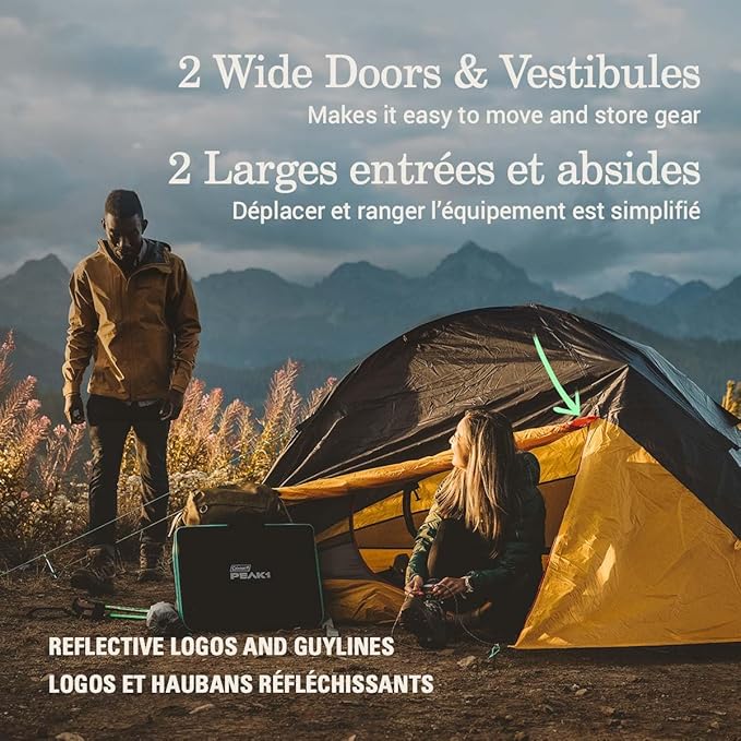 Coleman PEAK1 Premium Waterproof Backpacking Tent with Rainfly & Footprint, Lightweight Camping Tent Withstands Winds up to 45 MPH, 1/2/3/4/6 Person Sizes