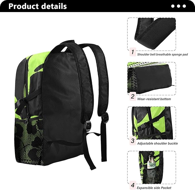 Foldable 18 L backpack anti theft: Packable waterproof travel backpack for men for Travel Camping Outdoor Black Fluorescent Green Flowers Tribal Patterns