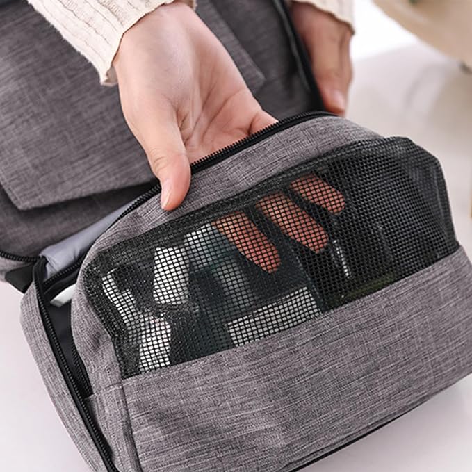 Travel toilet bag is used to store toiletries, with a large capacity storage hanging toilet bag (Gray)