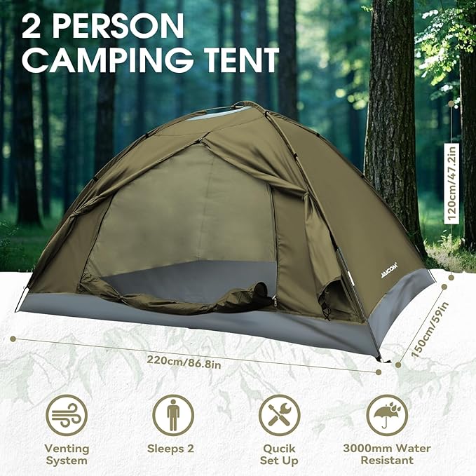 1/2/4 Person Camping Tent - Lightweight Backpacking Tent, Waterproof Windproof Easy Setup Hiking Tent, Suitable for Outdoor, Family, Camping, Hunting, Mountaineering Travel