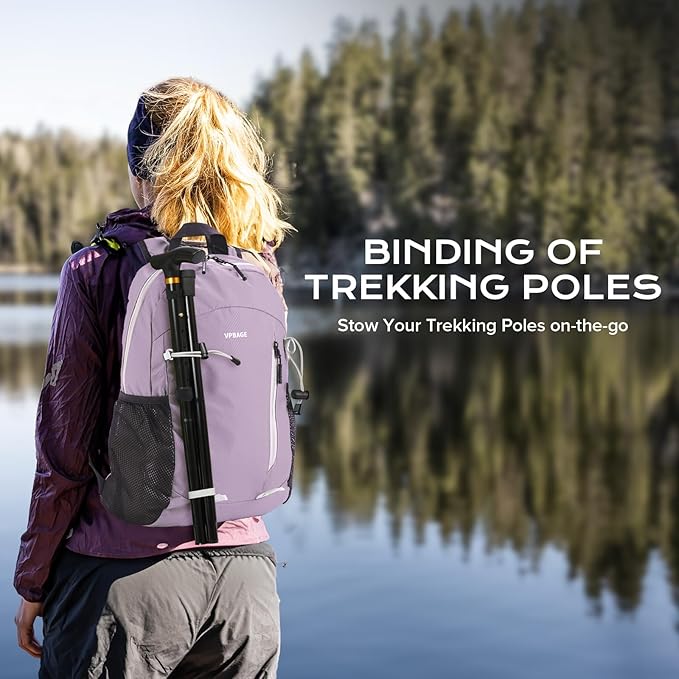 15L Water-resistant Hiking Daypack for Women, Small Backpack Travel Outdoor, Lightweight Day Pack with Tool Loops