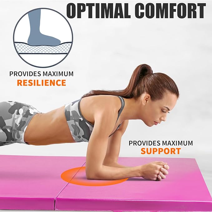 RitFit Upgraded Folding Exercise Mat, 2 Inch Thick Gymnastics Mat 3’x6’,4’x8’,4x10’,2'x8' with Carrying Handles for Yoga, MMA, Stretching, Core Workouts and Home Gym Protective Flooring
