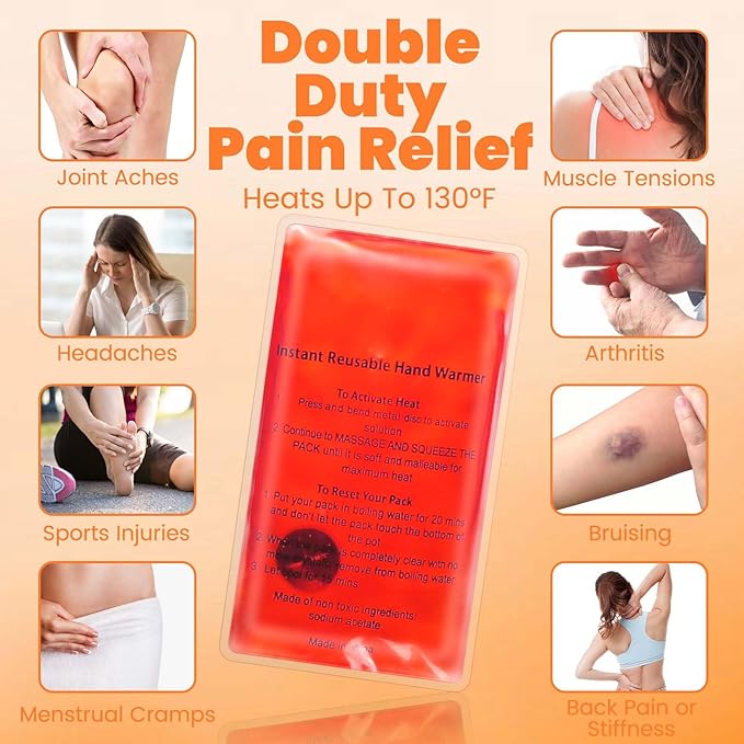 Hand Warmers, Reusable Hand Click Warmers, Cute Sodium Acetate Warmers for Kids, Click Heat Packs, 4 Reusable Sodium Acetate Heat Pads. (4PCS)