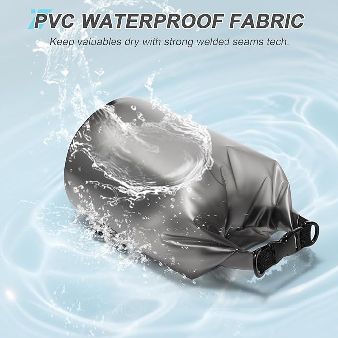 Dry Bags for Kayaking Waterproof, 5L/10L Dry Storage Bag, Roll Top Wet Bag for Swimming, Boating, Fishing,Camping & Beach