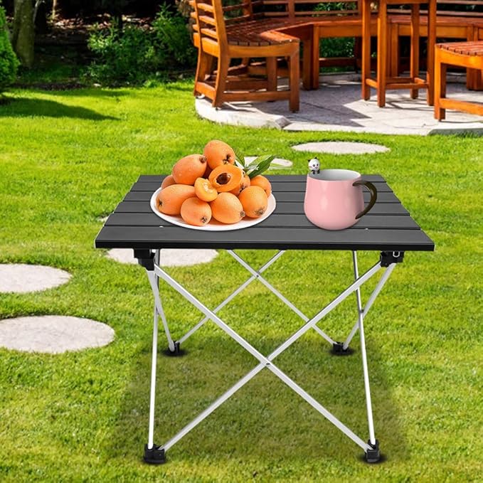Camping Table, Folding Beach Table, Aluminium Alloy Portable Folding Table with Bag, Portable Beach Table, BBQ Camping Table Desks for Outdoor Picnic