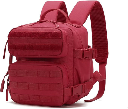9L Mini Tactical Backpack Small Gym Bag Fitness Portable Backpack With Molle System For Hiking, Camping, Traveling, Daily Use (Red)