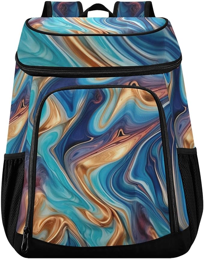 YETTASBIN Leakproof 36 Cans Cooler Backpack for Men Women - Marble Insulated Backpack Cooler Large Capacity Waterproof Lunch Bag for Hiking, Camping, Beach, Fishing, Work