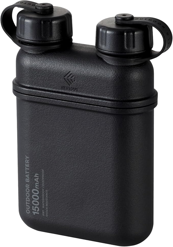 NESTOUT Rugged Power Bank, 15000mAh Outdoor Charger, 32W USB C Fast Charging PD, Waterproof IP67, Heavy Duty Shockproof, Tactical Battery Pack for iPhone Tablet Hiking Camping Survival (Black)