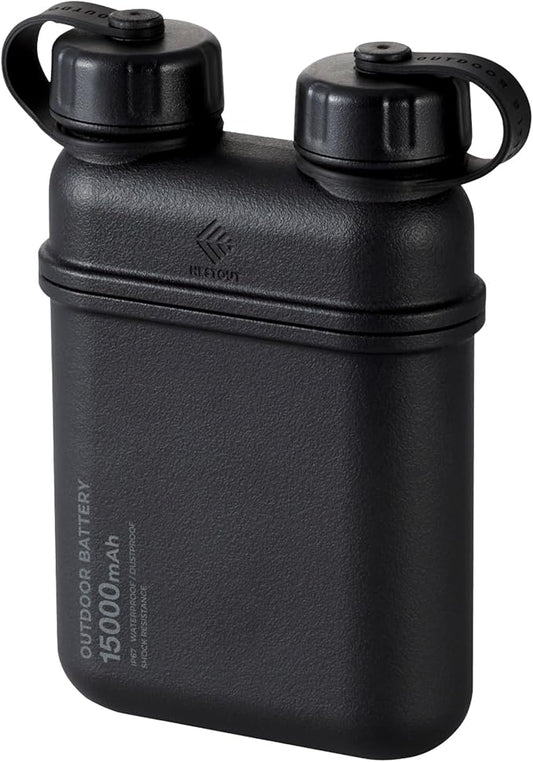 NESTOUT Rugged Power Bank, 15000mAh Outdoor Charger, 32W USB C Fast Charging PD, Waterproof IP67, Heavy Duty Shockproof, Tactical Battery Pack for iPhone Tablet Hiking Camping Survival (Black)