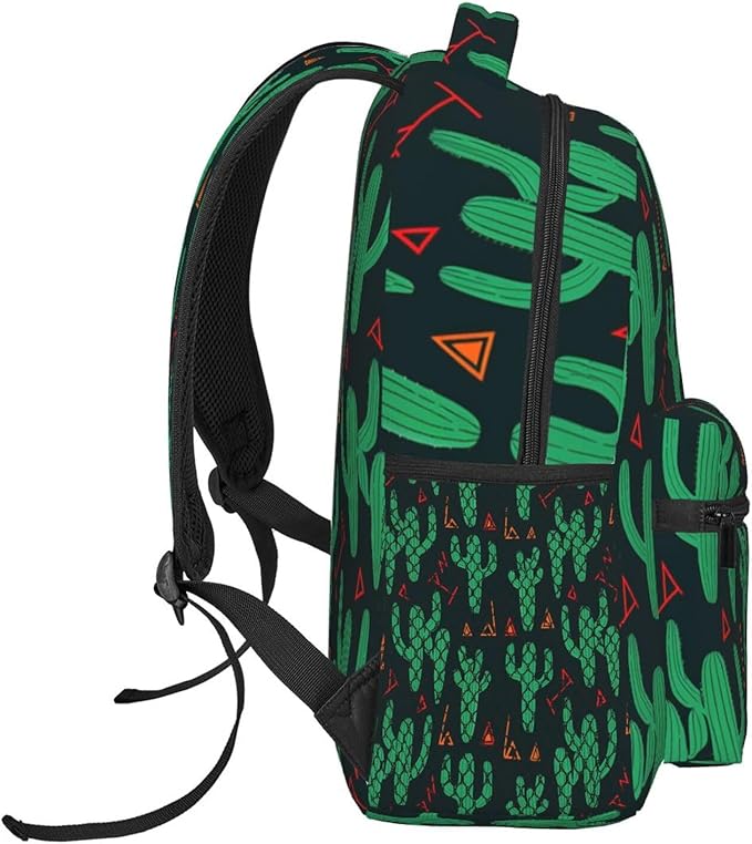 Lightweight Rucksacks for Climbing Outdoors Walking Cycling, Large Capacity Anti-Theft Multipurpose Carry On Bag, Green Cactus Camping Outdoor Backpack