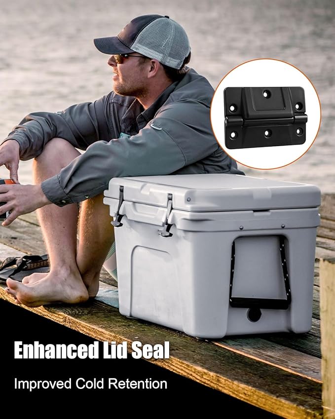 2-Pack Cooler Oversized Mechanical Hinges Fit for Igloo 150-165 QT Coolers Including 2 Hinges and 12 Stainless Steel Screws